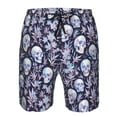 thumbnail image 3 of Logiee Skull flower crystal Print Mens Swim Trunks Quick Dry Board Shorts,Breathable Hawaii Beach Shorts Swimwear Bathing Suits-Medium, 3 of 6