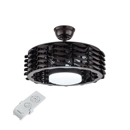 

Oukaning 22 inch Modern Ceiling Fan Light Bladeless LED Chandelier 3 Wind Speeds + Remote