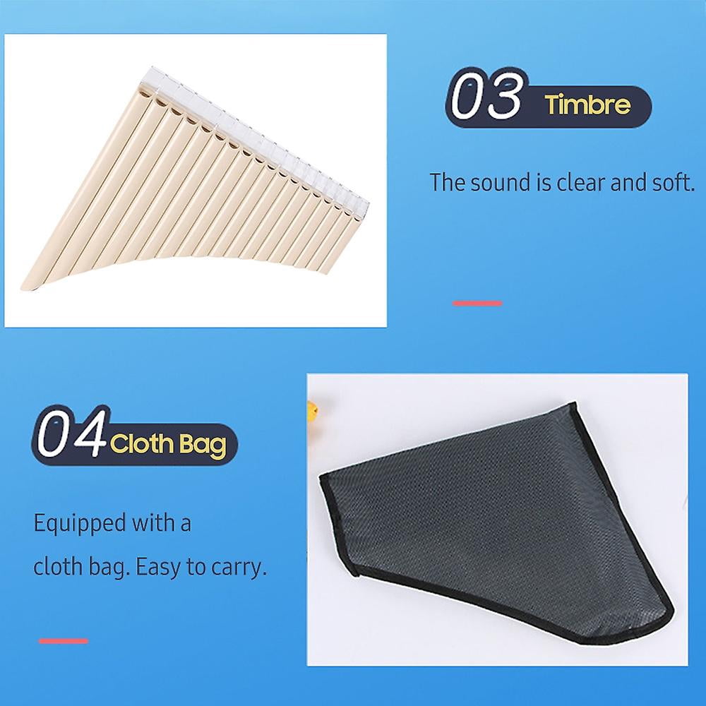 18 Pipes Pan Flute C Key Panpipes Pan Pipes with Mouthpiece Wind Instrument for Students Beginners w
