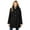 Black, variant on Plus Size Hooded A-Line Fleece Coat