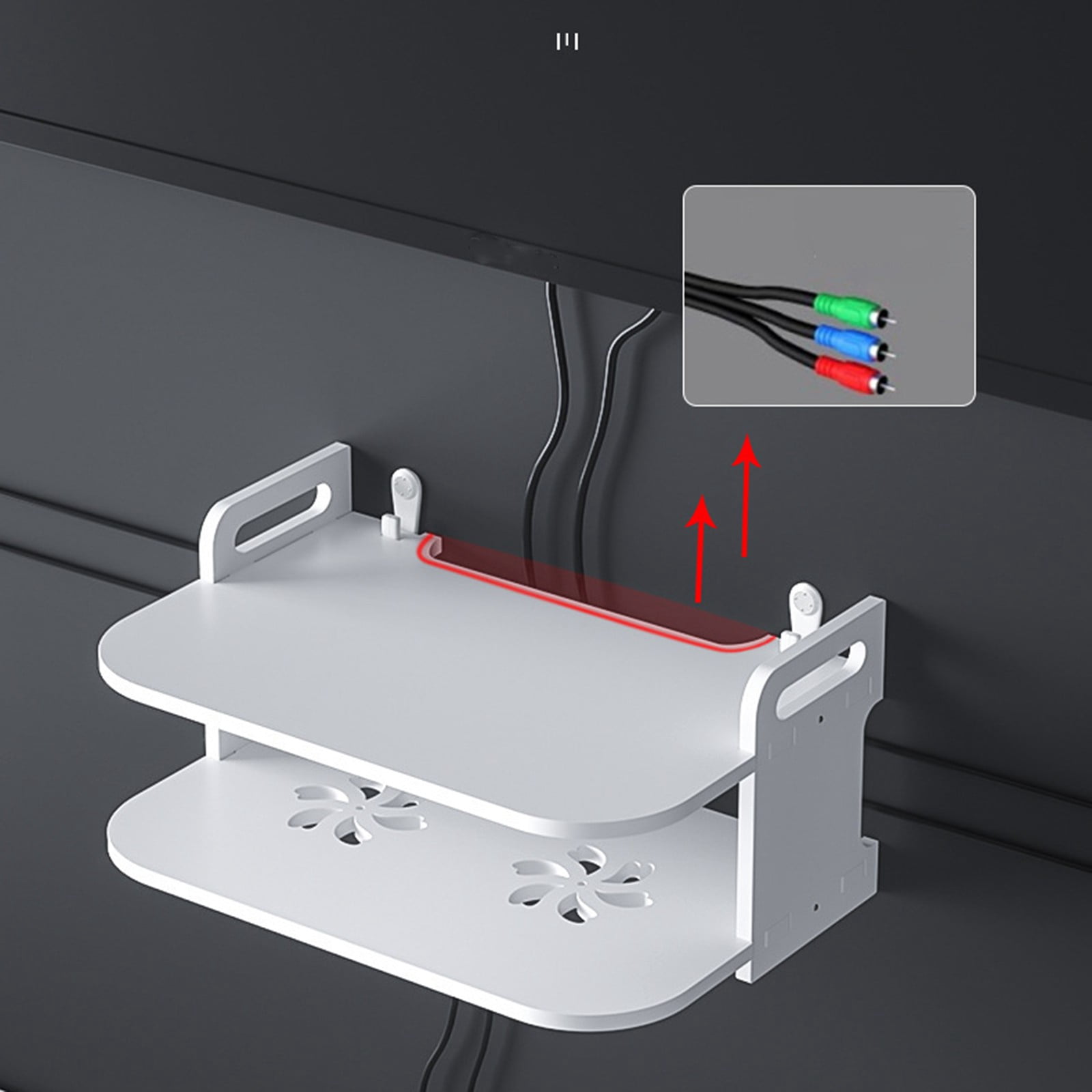 Ikeay Floating Shelf for Tv Components Tv Box Shelf Thick Dvd Player Wall Hanging Shelf Punching Storage Rack Floating Shelf for Set Top Box Router Game Consoles for Home, Holder for Bathroom
