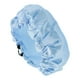 thumbnail image 1 of Gorros de baño ajustables para mujeres 1 Pc para negocios de baño y viajes en color azul PEVA satén, 1 of 3