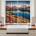 thumbnail image 2 of Ambesonne Landscape Kitchen Curtains, France Graian Alps Sunset, 55"x24", Blue Salmon and Mauve, 2 of 3