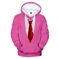 thumbnail image 3 of Sudadera con capucha y pajarita de esmoquin a la moda para hombre, sudaderas holgadas con estampado 3D, sudaderas divertidas con capucha de traje falso, sudaderas casuales de talla grande, 3 of 5