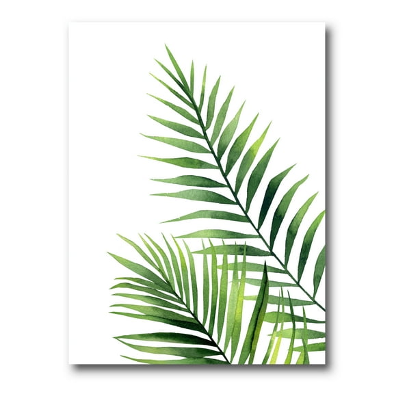 Fern Plant Leaves Detail III 12 in x 8 in Painting Canvas Art Print, by Designart