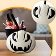 thumbnail image 6 of White Halloween Pumpkin Decoration with Scary Face, Artificial Foam Pumpkin for Indoor Outdoor Party Decor, Realistic Spooky Jack-O'-Lantern for Tabletop, Home, and Event Display, 6 of 6