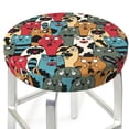 thumbnail image 3 of Disketp Different Cats 1 Funda Redonda para Taburete, Funda de Cojín para Silla de Bar Suave y Elástica-12 inch, 3 of 7