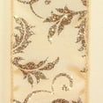 thumbnail image 2 of The Ribbon People Ivory Sparkle Leafy Swirl Wired Craft Ribbon 2.5" x 40 Yards, 2 of 2
