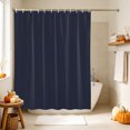 thumbnail image 4 of Navy Blue Solid Color Shower Curtain, Waterproof Shower Curtains for Bathroom, Modern Minimalist Pure Color Washable Fabric Bathtub Curtain Set Bath Decor with 12 Hooks 72"x78", 4 of 8