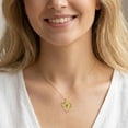 thumbnail image 6 of Taioiat Double Love Heart Birthstone Necklace for Women 14K Gold Plated Rose Flower Pendant with 12 Birthstones Birthday Wedding Anniversary Jewelry Gifts for Her, 6 of 7