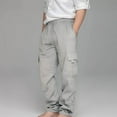 thumbnail image 3 of Boys Cargo Joggers Drawstring Jogging Pants Kids Elastic Waist Trousers 5-6 Years, 3 of 7