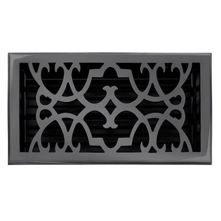 Cast Bronze Wall Register - Solid Cast Brass Victorian 6in. X 12in. Floor Register in Dark Bronze Finish- 120HR DBZ