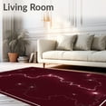 thumbnail image 2 of ODIKA 2'x3' Machine Washable Non-Slip Area Rug, Starlit Nebula with Silver Sparkle Constellation High Traffic Rug, Red, 614620, 2 of 7