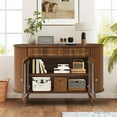 thumbnail image 2 of Wirrytor 47" Mid-Century Sideboard with Tambour Sliding Sides, Coffee Bar Buffet Cabinet Credenza for Kitchen Living Room Dining Room, Walnut, 2 of 9