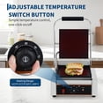 thumbnail image 5 of 1800W Commercial Panini Press & Electric Grill, 9x9 Inch Sandwich Maker with 6-Temp Control, 110V Indoor Grill for Burgers, Panini, Breakfast, Silver, 5 of 8