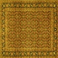 thumbnail image 1 of Ahgly Company Machine Washable Indoor Square Persian Yellow Traditional Area Rugs, 3' Square, 1 of 4