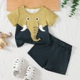 thumbnail image 2 of KPOPLK Toddler Baby Boy Clothes 3 6 9 12 18 Months 2 3T Summer Spring Shirt Shorts Sleeves Set Outfits 2 PCS(2-3 Years,Black), 2 of 8
