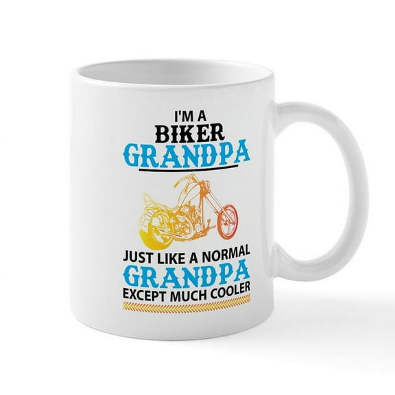 CafePress - Biker Grandpa... Mugs - 11 oz Ceramic Mug - Novelty Coffee Tea Cup