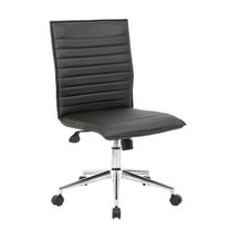 Boss Office Products Vinyl Armless Hospitality Task Chair with Casters, Black