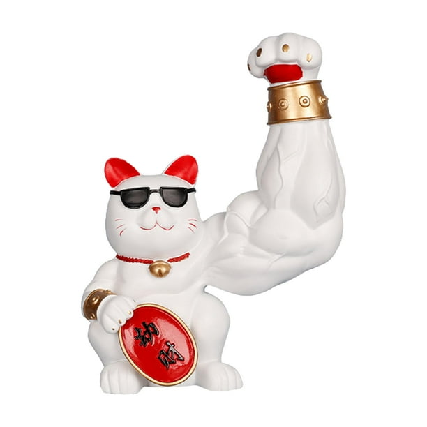 Figura de gato de la suerte Feng Shui Adorno de escritorio Tienda Escultura creativa moderna Robo