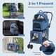 thumbnail image 2 of JJUN Double Dog Stroller for 2 Dogs, Detachable Carriers, Safety Belt, 4 Lockable Wheels, Pet Travel Carrier Strolling Cart, Folding Cat Stroller for Small Medium Pets Dogs (Blue), 2 of 18