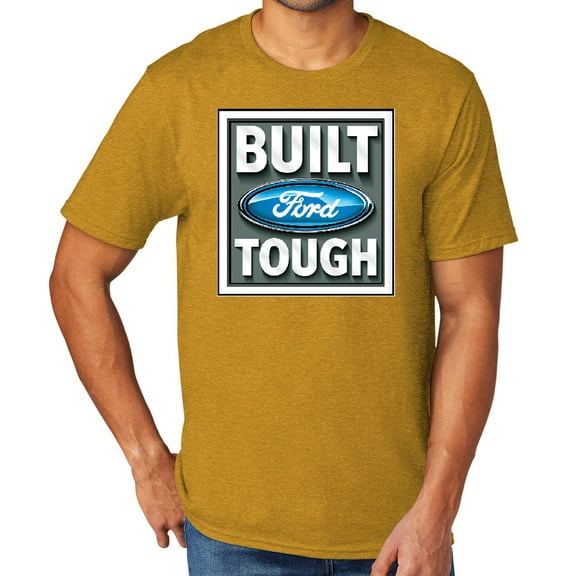 Built Ford Tough Men's TriBlend Tee Shirt, 2XL Ochre Yellow Heather