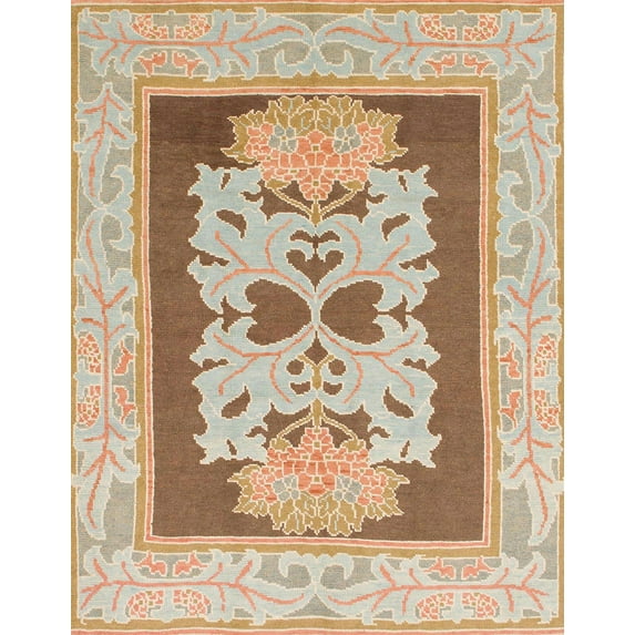 Ahgly Company Indoor Rectangle Abstract Chocolate Brown Abstract Area Rugs, 5' x 7'