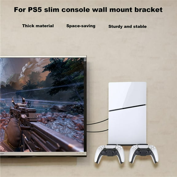Wall Mount Bracket For PS5 Slim Console Wall Stand Controller Hanging Bracket Controller Holder For PS5 Slim