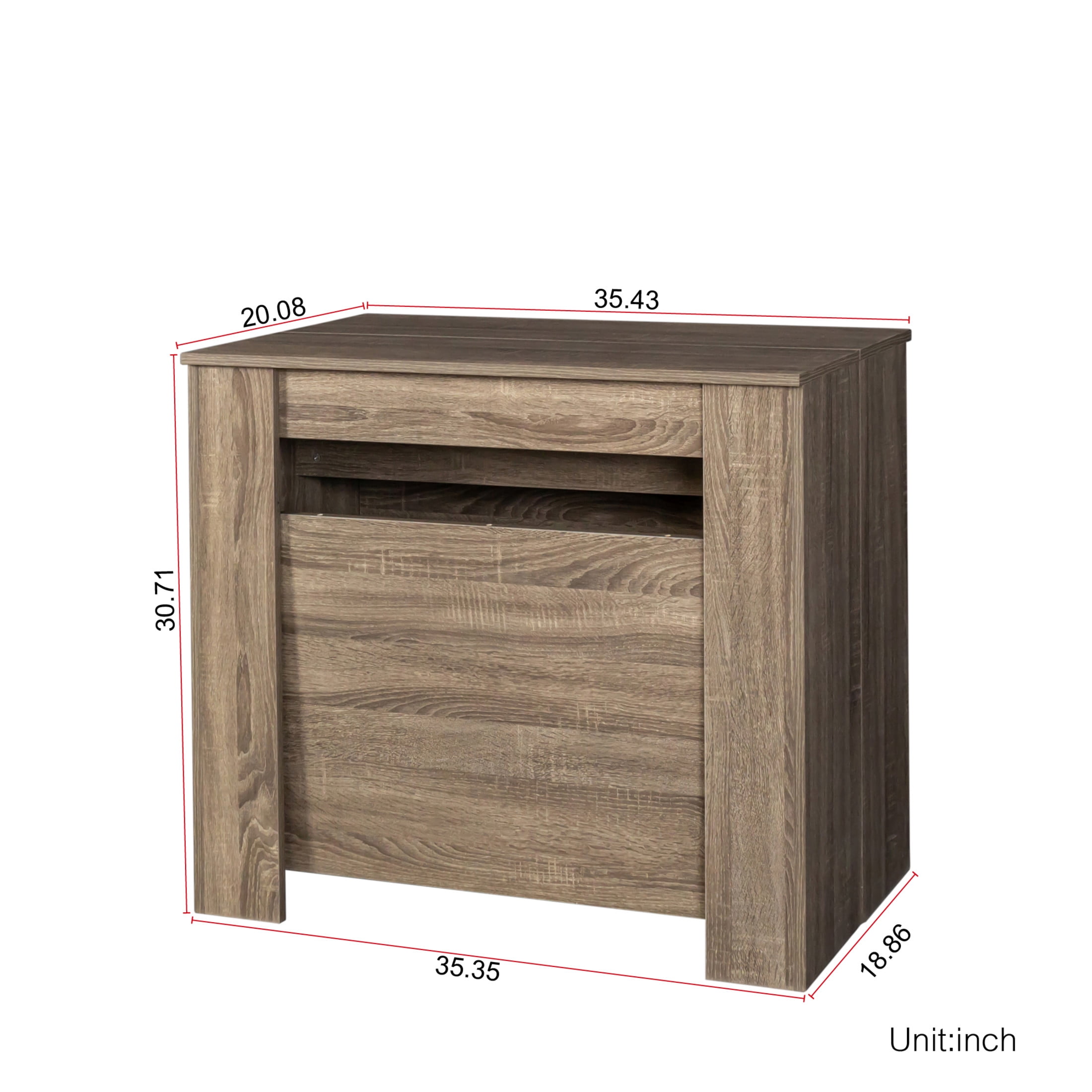 Noble House Kirk 118.1" Extendable Console Dining Table, MDF and Chipboard, Modern Space-Saving Leaf System, Brown