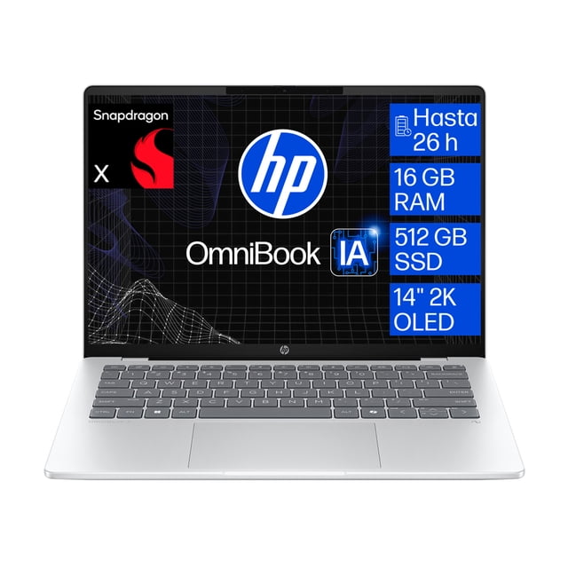 Laptop HP Omnibook 5 AI 14-he0000la Snapdragon X 8 nucleos 16GB RAM 512GB SSD