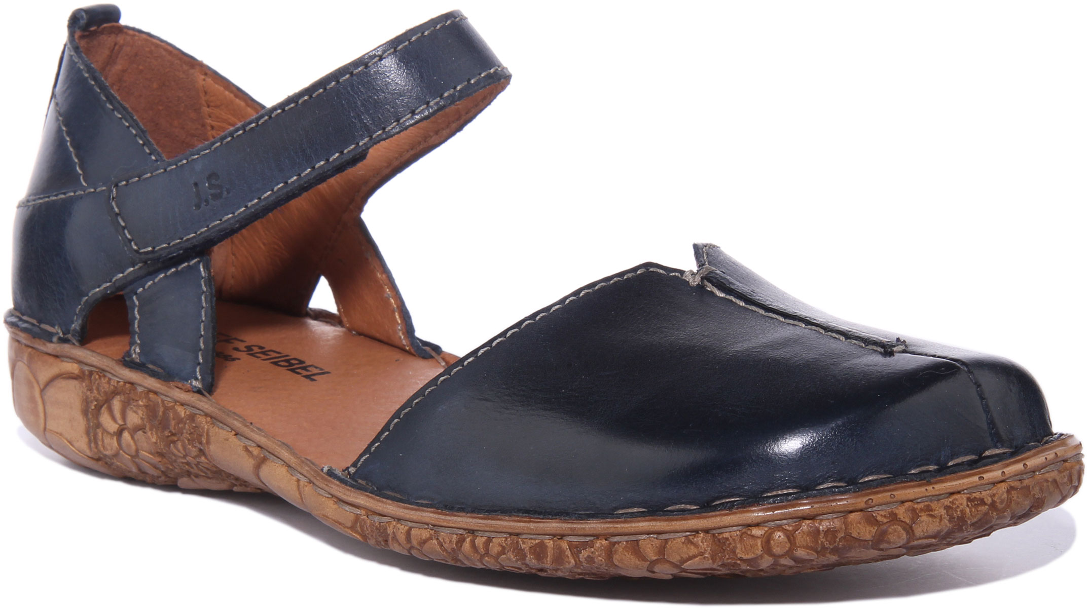Sandali Josef Seibel Rosalie 42 In Pelle – Chiusura In Velcro, Larghezza G, Suola Piatta, Artigianali