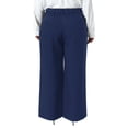 thumbnail image 3 of Agnes Orinda Plus Size Pants for Women High Elastic Waisted Business Work Trousers Long Straight Suit Pants with Pockets 1X Navy Blue, 3 of 6