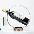 thumbnail image 5 of Metal Single Tabletop Wine Rack – Freestanding Countertop Decorative Wine Bottle Holder, Unique Wine Gifts and Accessories for Wine Lovers (Oil Rubbed Bronze), 5 of 15
