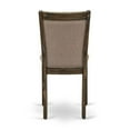 thumbnail image 3 of MZC7T16 Kitchen Chairs Set of 2 - Dark Khaki Linen Fabric Seat and High Chair Back - Distressed Jacobean Finish (SET OF 2), 3 of 8