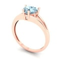 thumbnail image 2 of 1 ct Heart Cut Simulated Blue Diamond Solitaire 18K Rose Gold Womens Engagement Ring, 2 of 5