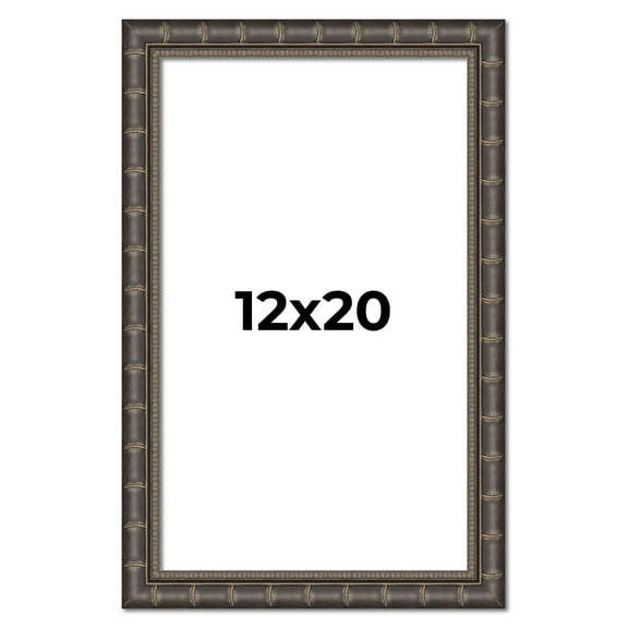 12x20 Frame Black Bamboo Solid Wood Picture Frame Width 1.5 Inches | Interior Frame Depth 0.5