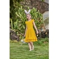 thumbnail image 3 of Arshiner Girls Dress Casual Boho Ruffle Sleeve Yellow A Line Flowy Summer Sundress with Pockets for 7-8 Years, 3 of 6