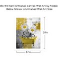 Farmhouse Yellow Floral Canvas Wall Art for Living Room Daisy Flower
