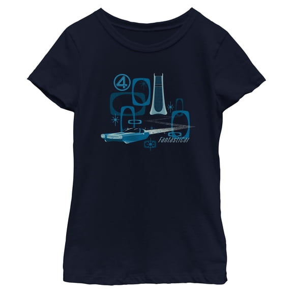 Girls The Fantastic Four: First Steps Action Car T Shirt