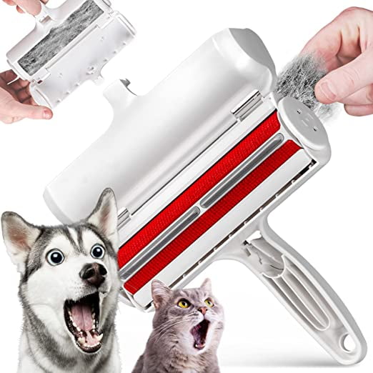 Removedor de pelo para mascotas - Removedor de pelo reutilizable para gatos y perros para muebles, sofás, alfombras, asientos de automóviles y ropa de cama - Rodillo de pelusas multisuperficie, ecoló JAMW Sencillez