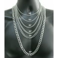 thumbnail image 2 of Stainless Steel Cuban Curb Chain Silver 16"-30" Men Choker Necklace 3/5/7/9/11mm, 2 of 9