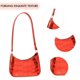 thumbnail image 2 of Bolso de hombro con patrón de piedra para mujer, Bolso de mano cuadrado de PU, Bolso brillante para axilas (rojo), 2 of 7