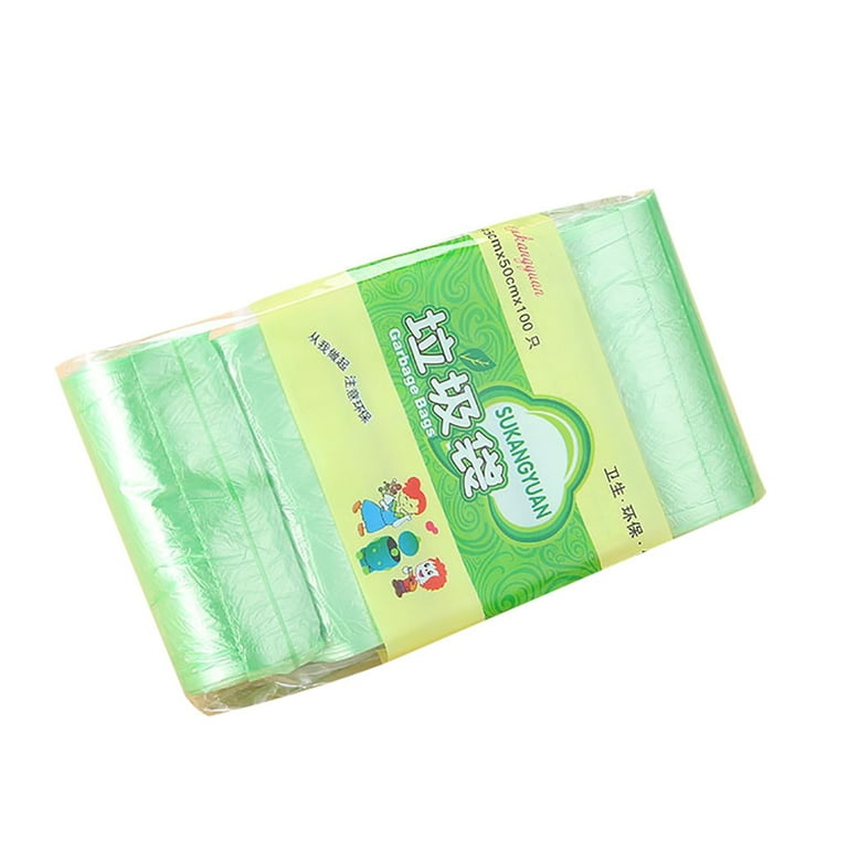 5 Rolls of Disposable Household High-Quality Garbage Bags Q Bags, Adult Unisex, Size: 45, Green