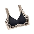 thumbnail image 2 of Feancey Athletic Bras for Women Plus Size Fashion Sports Bra Adjustable Straps Wireless Brassiere Printed Casual Everyday Bras Black M, 2 of 3