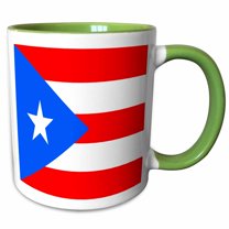 3drose, Puerto Rico Flag, 11oz Two-tone Green Mug