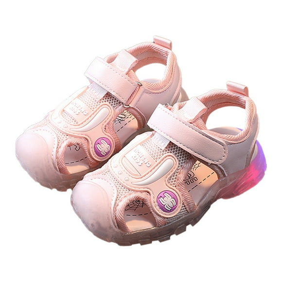 yocbz Boys Sandals Soft Bottom LED Light Up Sandals For Girls And Boys Cartoon Character Design Comfortable And Fun Summer Shoes Pink,E