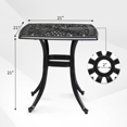 thumbnail image 4 of GZXS 21.3" Outdoor Side Table, Cast Aluminum End Table with 1.6" Umbrella Hole, Small Square Bistro Table for Porch, Patio, Balcony, Backyard, Black, 4 of 11