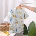 thumbnail image 2 of KPOPLK Toddler Girls Pajamas 1-12Years Kids Girl Pajama Fall Winter Button Down Short Sleeve Kids Clothes Snug Fit Pjs Set 2 Piece Size 9-10 Years,Grey, 2 of 5