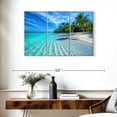 thumbnail image 3 of Elephant Stock Maldives Beach Coast Wall Art - Horizontal Multi Panel Canvas - Living Room Wall Decor - Beach Multi Panel - Blue And Beige Decor - 38" x 24", 3 of 8