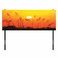 thumbnail image 3 of Birds Headboard, Bulrushes Against Sun Rays over Sky in Sunset with Flying Bird Theme Wildlife Image, Upholstered Decorative Metal Bed Headboard with Memory Foam, Full Size, Yellow Red, by Ambesonne, 3 of 4